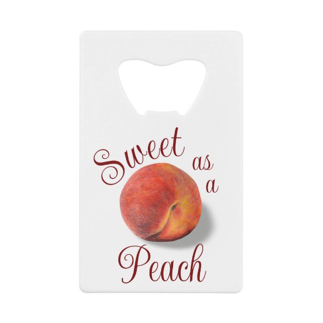 Peach Bottle Opener Credit Card Bottle Opener (Front)