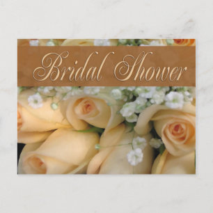 Peach Bouquet Bridal Shower Invitation Postcard