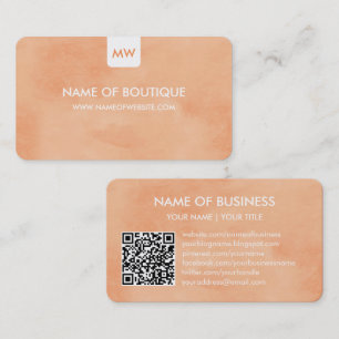Peach Boutique QR Code Design Business Card