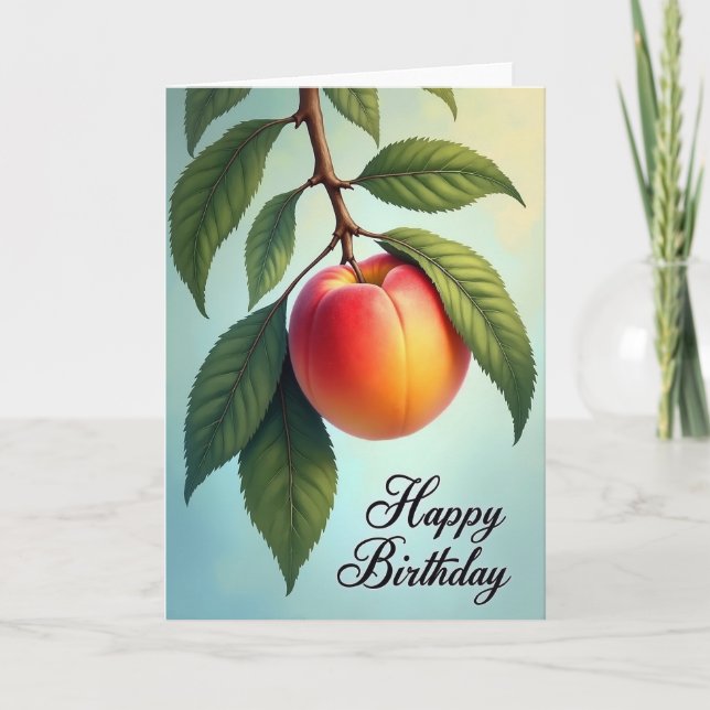 Peach Branch Birthday Card (Front)