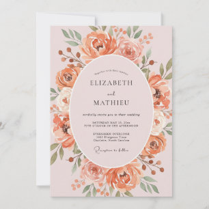 Peach Breathtaking Spring Wedding Invitation