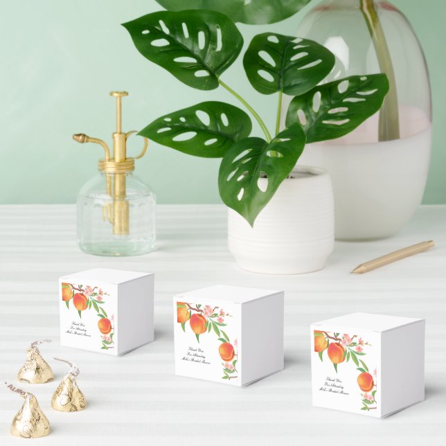 PEACH BRIDAL SHOWER  FAVOR BOX (Multiple)