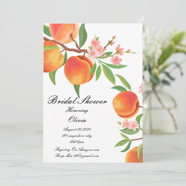 PEACH BRIDAL SHOWER INVITATION (Standing Front)