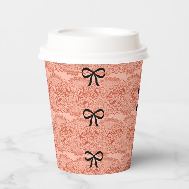 Peach bridal shower paper cups (Front)