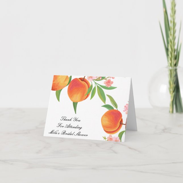 PEACH BRIDAL SHOWER THANK YOU CARD (Front)