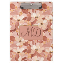 Peach Brown Floral Paint