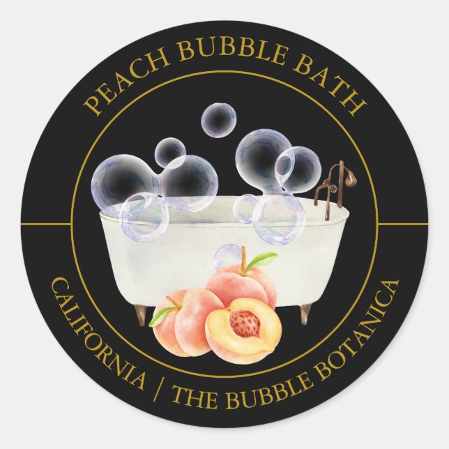 Peach Bubble Bath label (Front)
