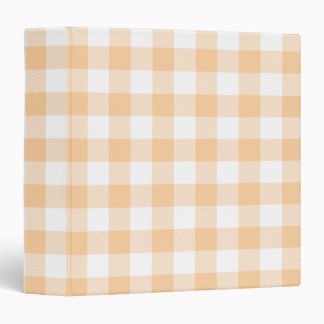 Peach Buffalo Plaid Gingham Binder