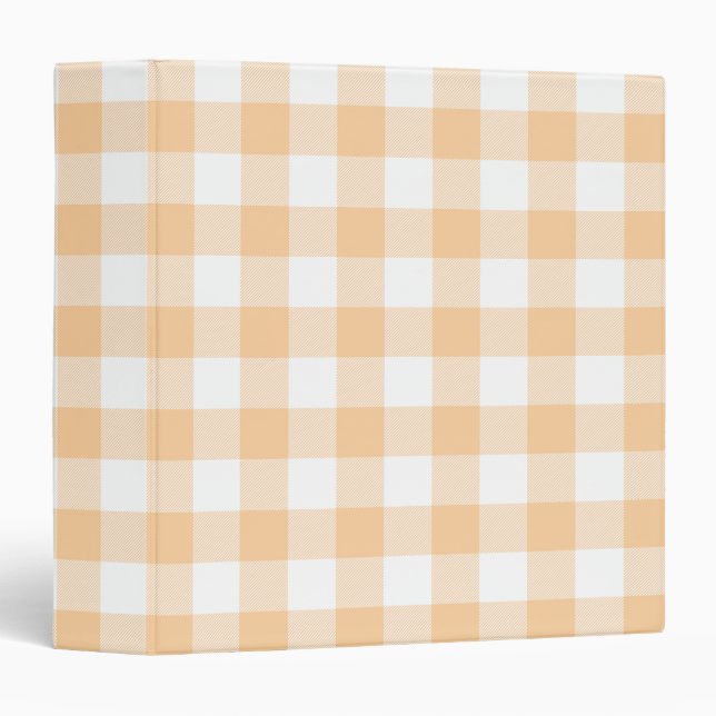 Peach Buffalo Plaid Gingham Binder (Front/Spine)