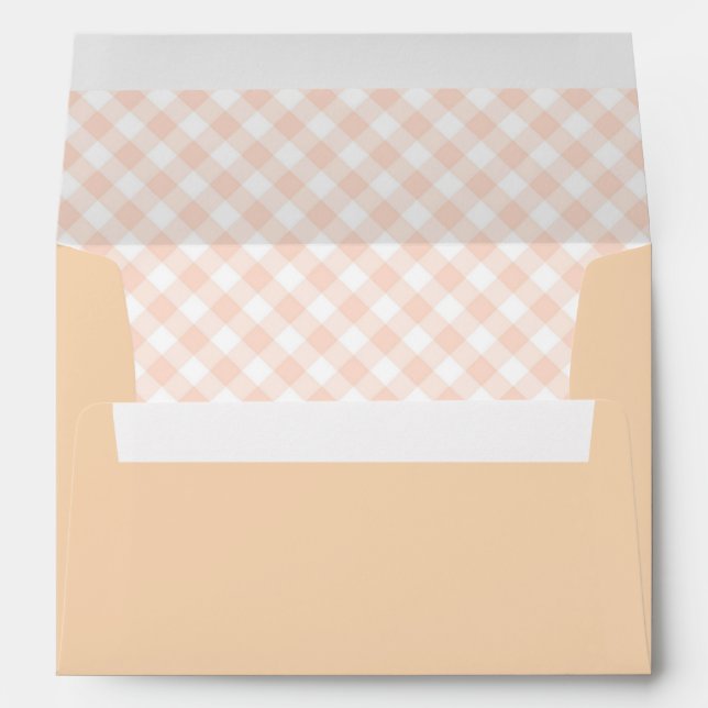 Peach Buffalo Plaid Lined Envelope (Back (Bottom))