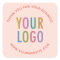 Peach Business Thank You Stickers Custom Logo