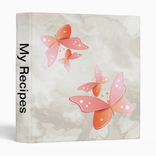 Peach Butterflies Binder