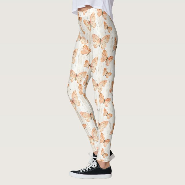 Peach Butterflies Leggings (Left)