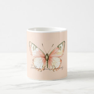 Peach Butterfly Coffee Mug