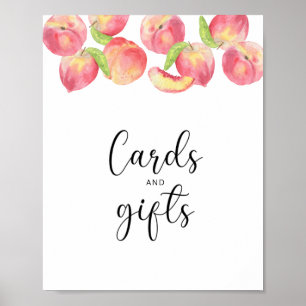 Peach cards and gifts baby shower poster