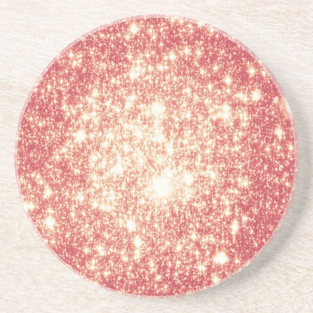 Peach Champagne Stars Coaster (Front)