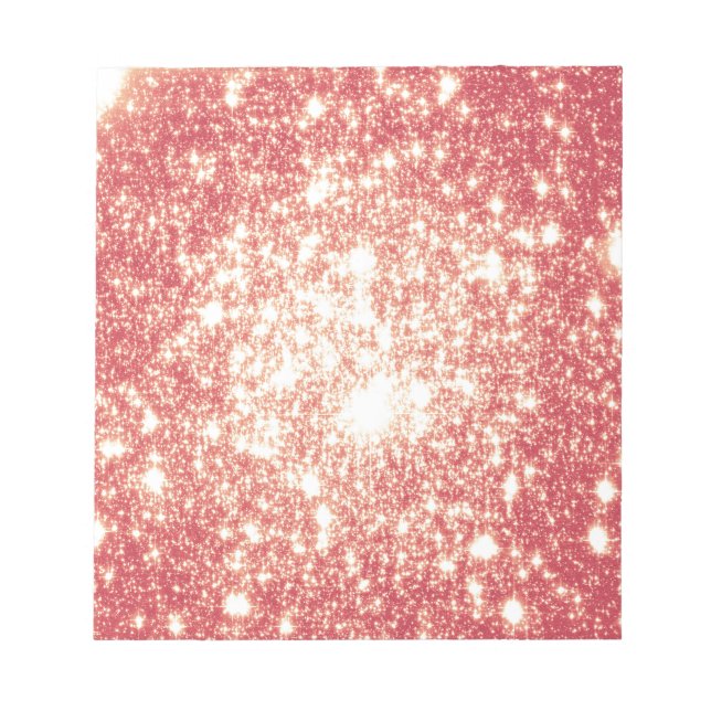 Peach Champagne Stars Notepad (Front)
