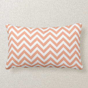 Peach Chevron Lumbar Pillow