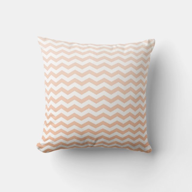 Peach Chevron Throw Pillow (Front)