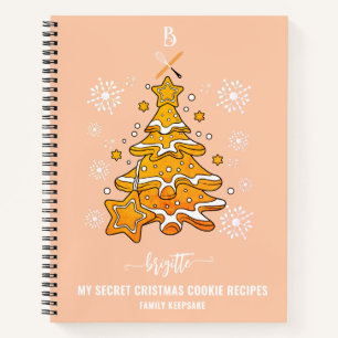 Peach Christmas Tree Cookie Baking Crew Snowflakes Notebook