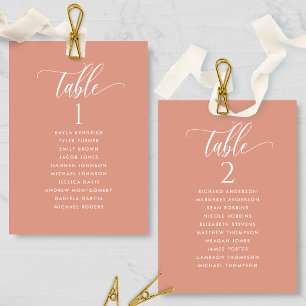 Peach Clay, Seating Plan Cards with Guest Names