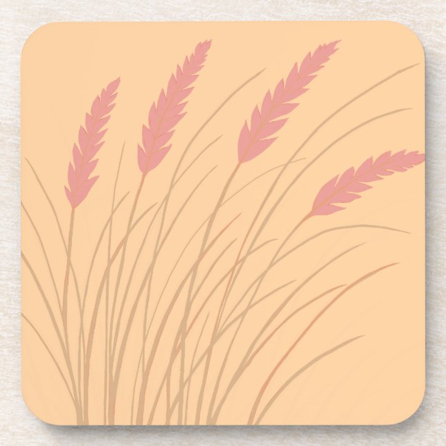 peach coaster with beach grass design (Front)
