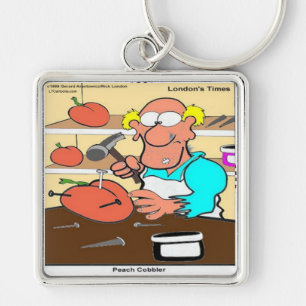 Peach Cobbler Funny LTCartoons Keychain