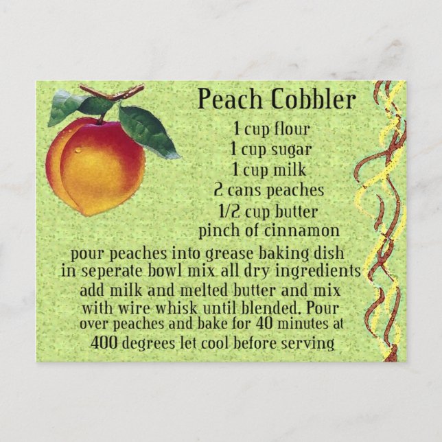 peach cobbler postcard (Front)