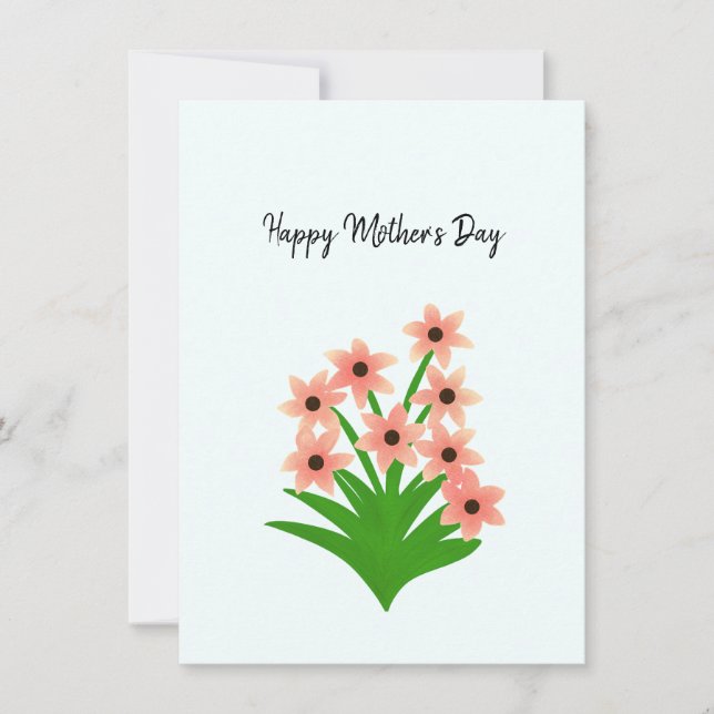 Peach colour flowers Greeting cards (Front)