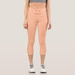 Peach colour of 2024 with custom Monogram name Capri Leggings<br><div class="desc">Trendy peach colour of 2024 with Monogram name. Create a unique and personalized gift with a custom touch! Select a font and colour scheme that suits your style,  arrange everything in a visually appealing way using editing tool.</div>