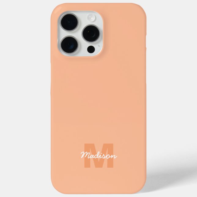 Peach colour of 2024 with custom Monogram name Case-Mate iPhone Case (Back)