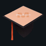 Peach colour of 2024 with custom Monogram name Graduation Cap Topper<br><div class="desc">Trendy peach colour of 2024 with Monogram name. Create a unique and personalized gift with a custom touch! Select a font and colour scheme that suits your style,  arrange everything in a visually appealing way using editing tool.</div>