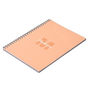 Peach colour of 2024 with custom Monogram name Notebook