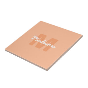 Peach colour of 2024 with custom Monogram name Tile