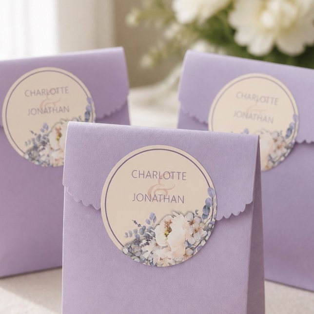 Peach Coloured Floral Wedding Stickers (Creator Uploaded)