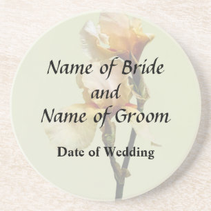 Peach Coloured Irises Wedding Products Coaster