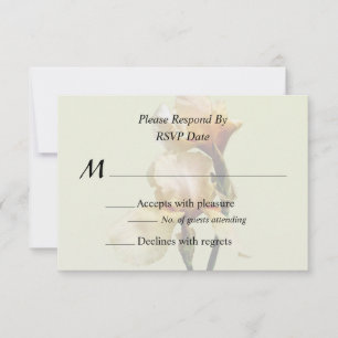 Peach Coloured Irises Wedding Products RSVP Card
