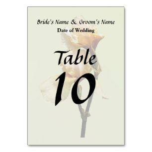 Peach Coloured Irises Wedding Products Table Number