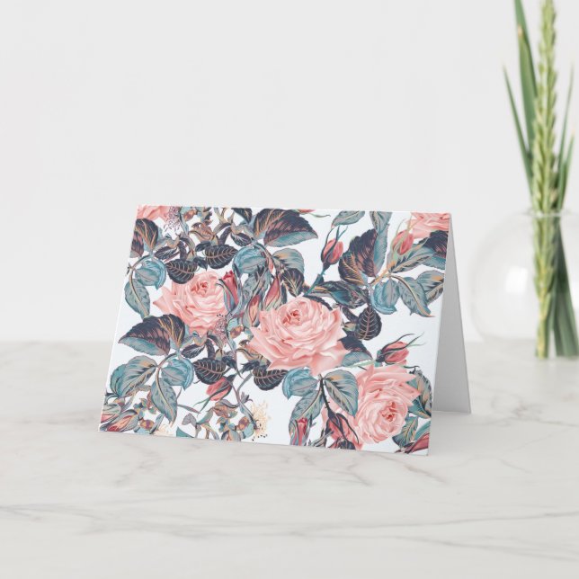 peach coloured roses birthday card (Front)