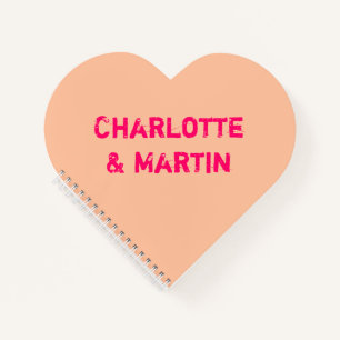 Peach Conversation Heart Notebook