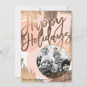 Peach & Copper Bronze Chic Modern Holiday Photo