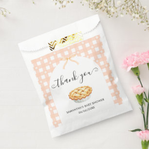 Peach Coquette Pie Baby Shower Thank You Favour Bag