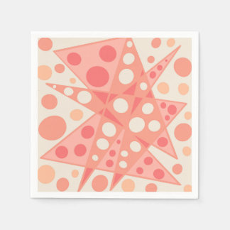 Peach & coral abstract shapes  napkin