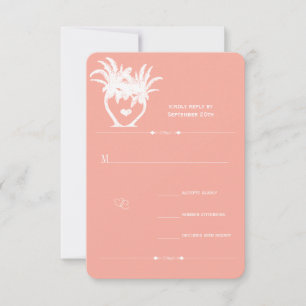Peach Coral Beach Destination Mariages Invitations