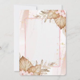 Peach & Coral Coloured Floral Invitation