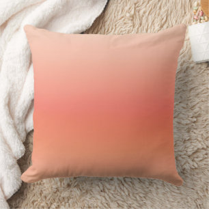 Peach & Coral Gradient AI art  Throw Pillow