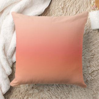 Peach & Coral Gradient AI art  Throw Pillow