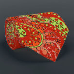 Peach Coral Lime Paisley Wedding Tie<br><div class="desc">Red Coral Green Mehndi Indian Paisley Wedding Party Tie For the Guys.  Father of Bride,  Father of Groom,  Groomsman,  Best Man and Groom.</div>