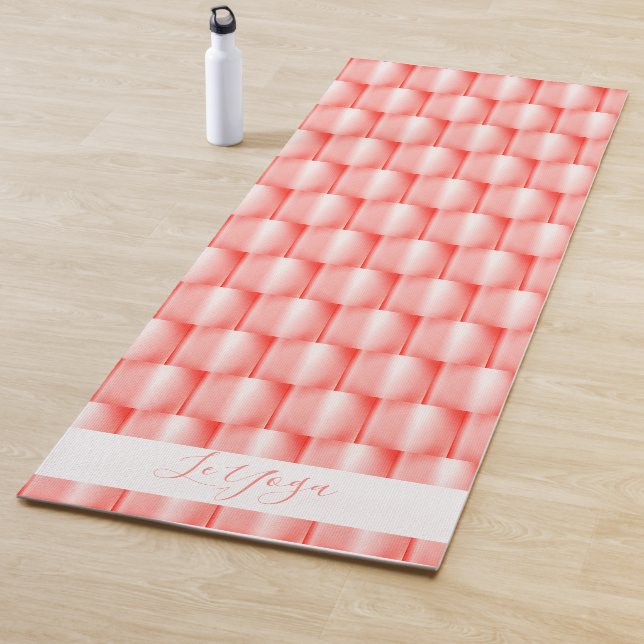 Peach Coral Metallic Abstract Elegant Le Yoga Mat (In Situ)