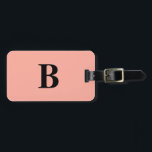 Peach Coral Pink Monogram Name Custom Girly Luggage Tag<br><div class="desc">Monogrammed initial and also personal details like name,  address,  phone number and email all of which you can edit. Designed with attractive peach colour background,  you can change the colour if you wish. Cool travel gift idea for him or her.</div>